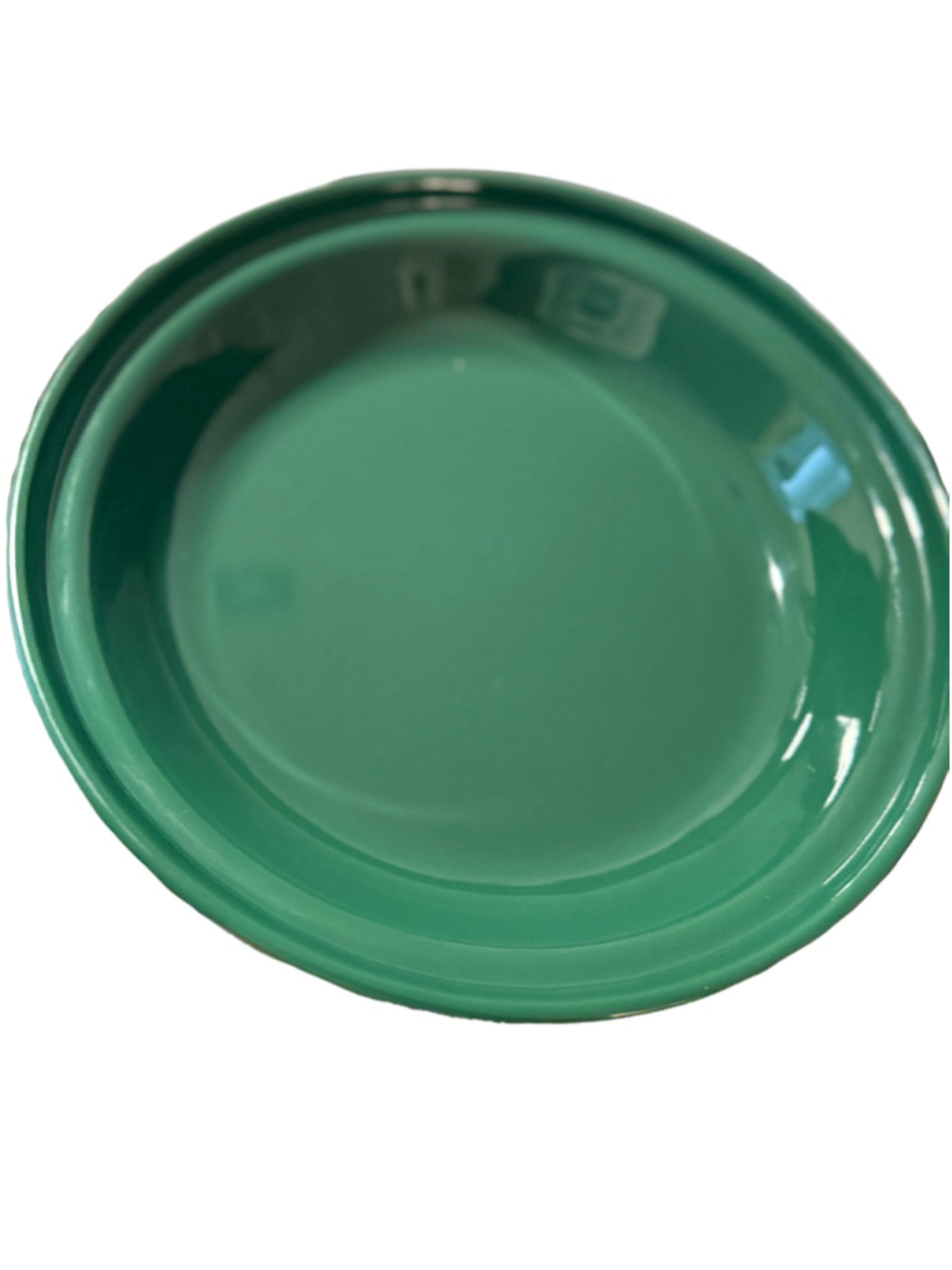 Longaberger Pottery Bakeware Pie Dish One Size Green 10 1/2” excellent condition